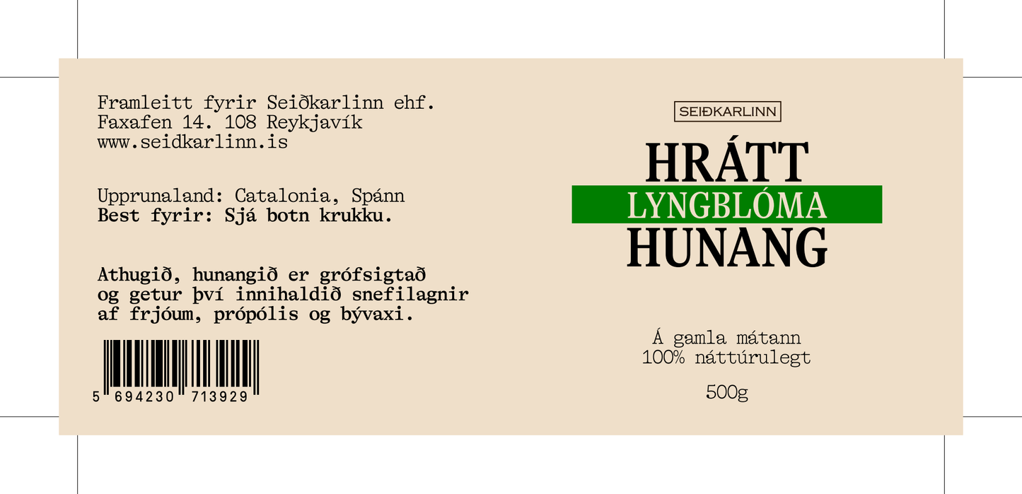 Seiðkarlinn Lyngblóma hunang 500g
