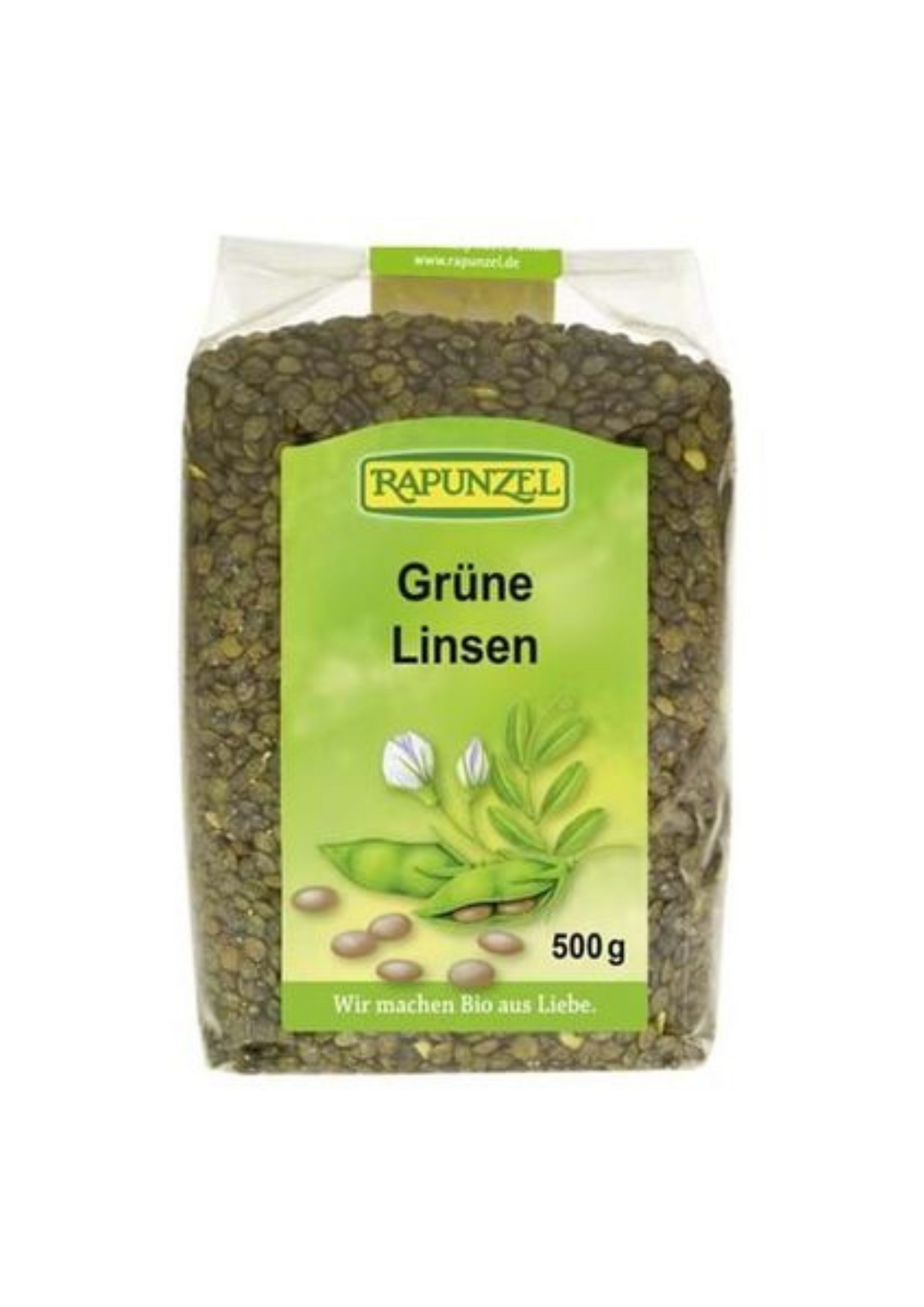 Rapunzel grænar linsubaunir 500g