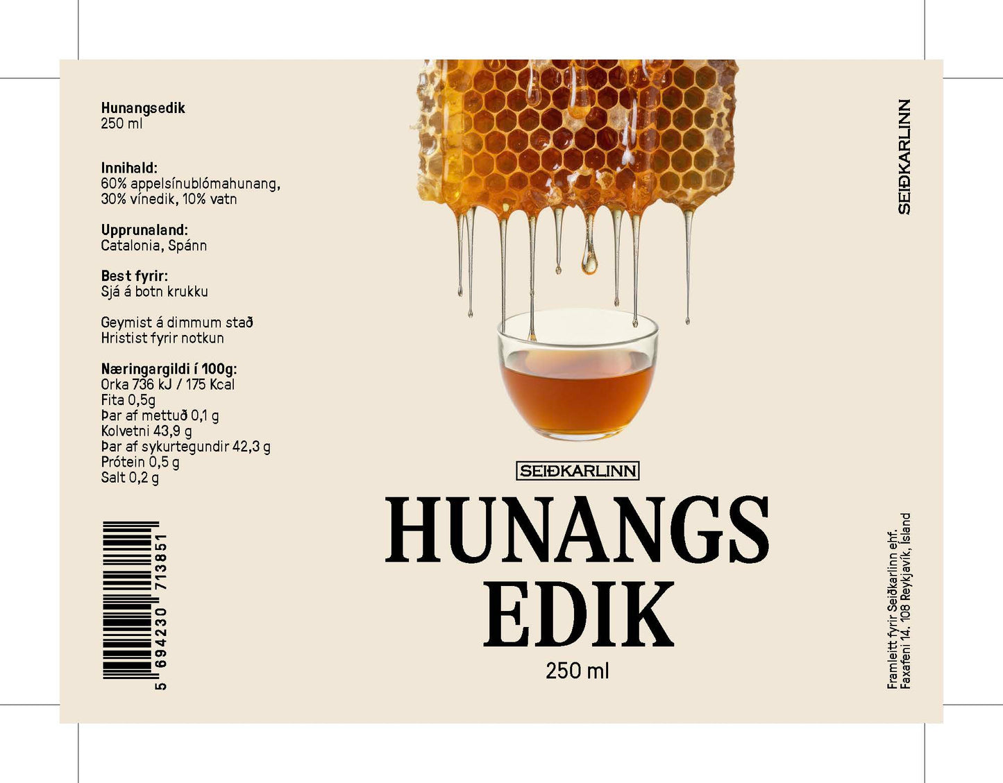 Orange Honey Vinegar 250ml Seiðkarlinn
