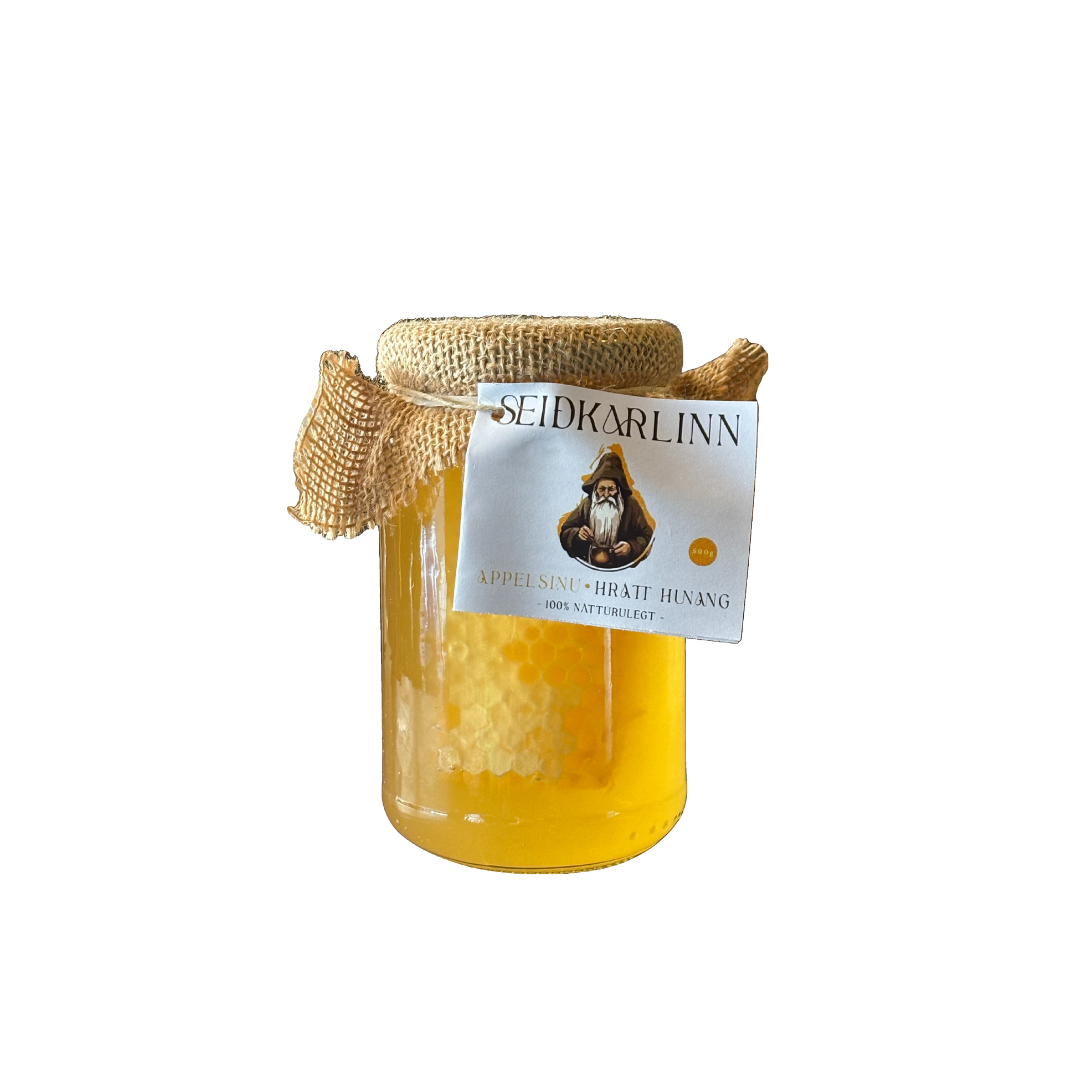 Seiðkarlinn Appelsínu Hrátt Hunang með Hunangskamb 500gr