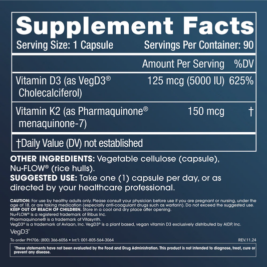 Prohealth D3+K2 (5.000iu) 90 hylki
