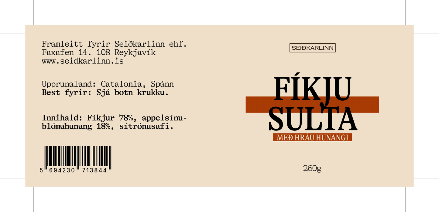 Seiðkarlinn Fig Jam and Orange Honey 260g