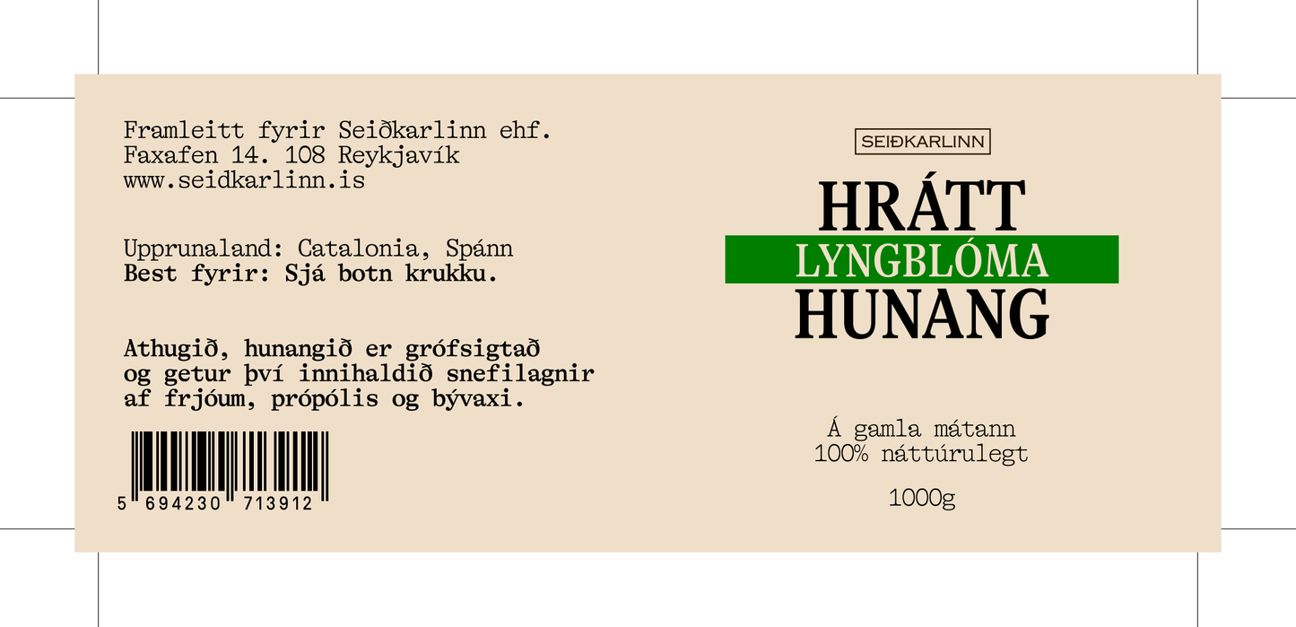 Seiðkarlinn Lyngblóma hunang 1kg