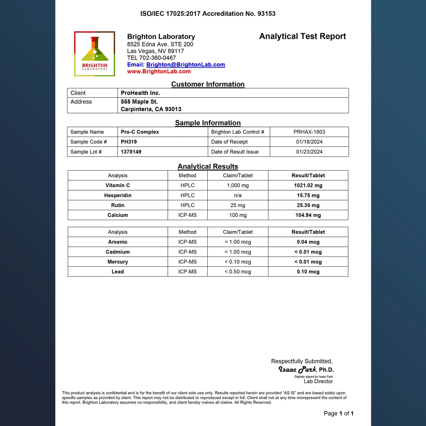 Prohealth C-Complex 120 töflur