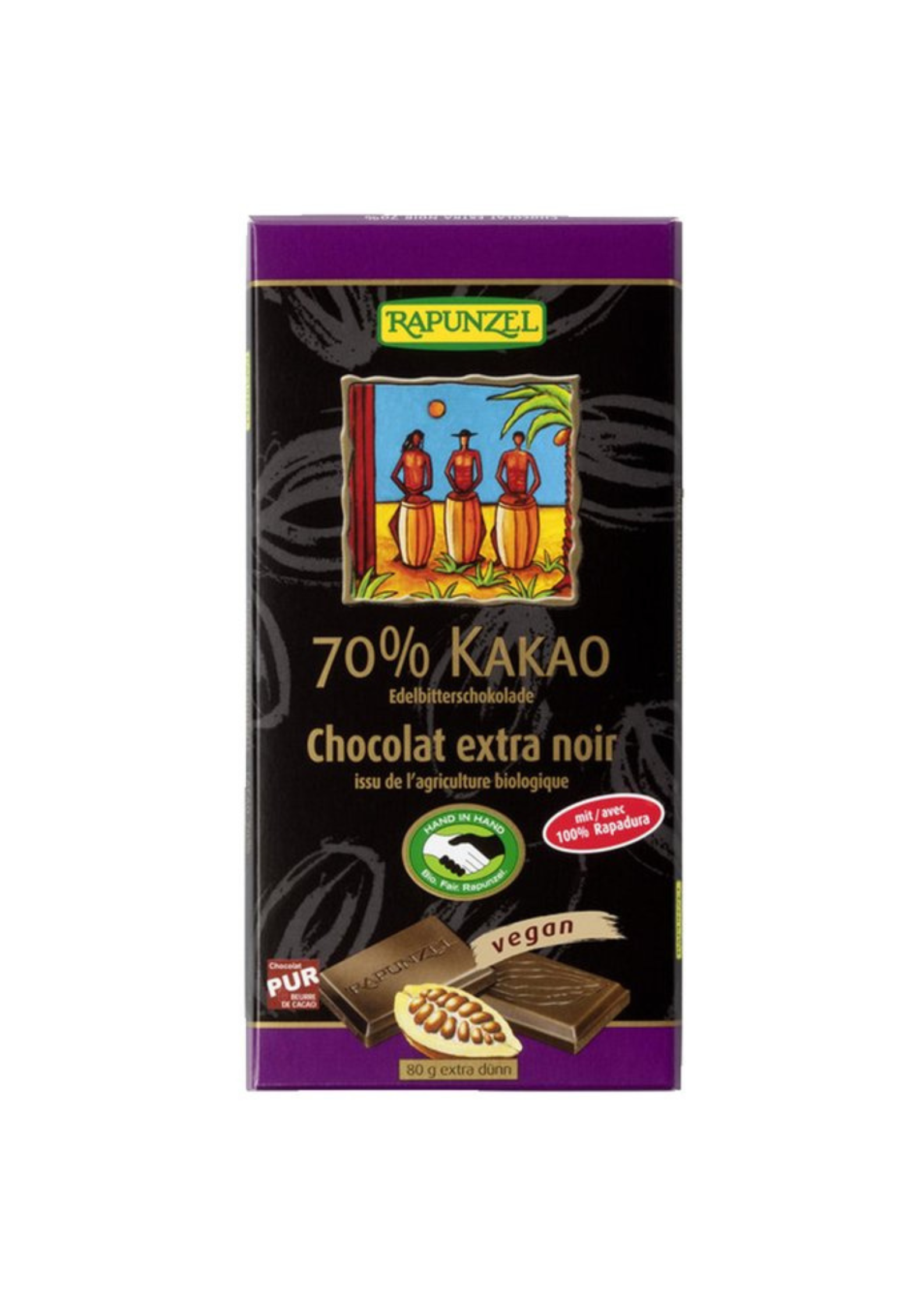 Rapunzel dökkt 70% súkkulaði með Rapadura 80g