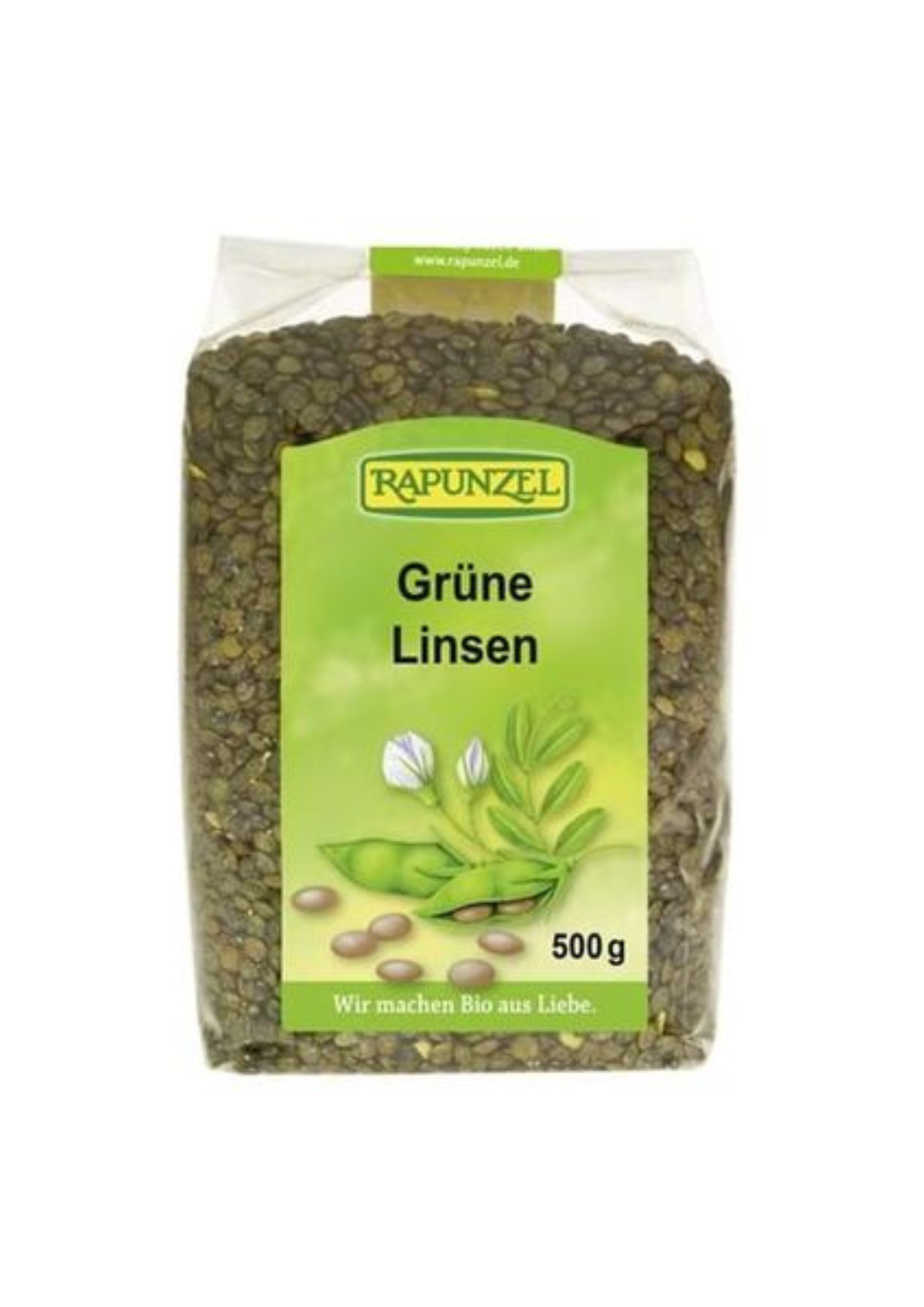 Rapunzel grænar linsubaunir 500g