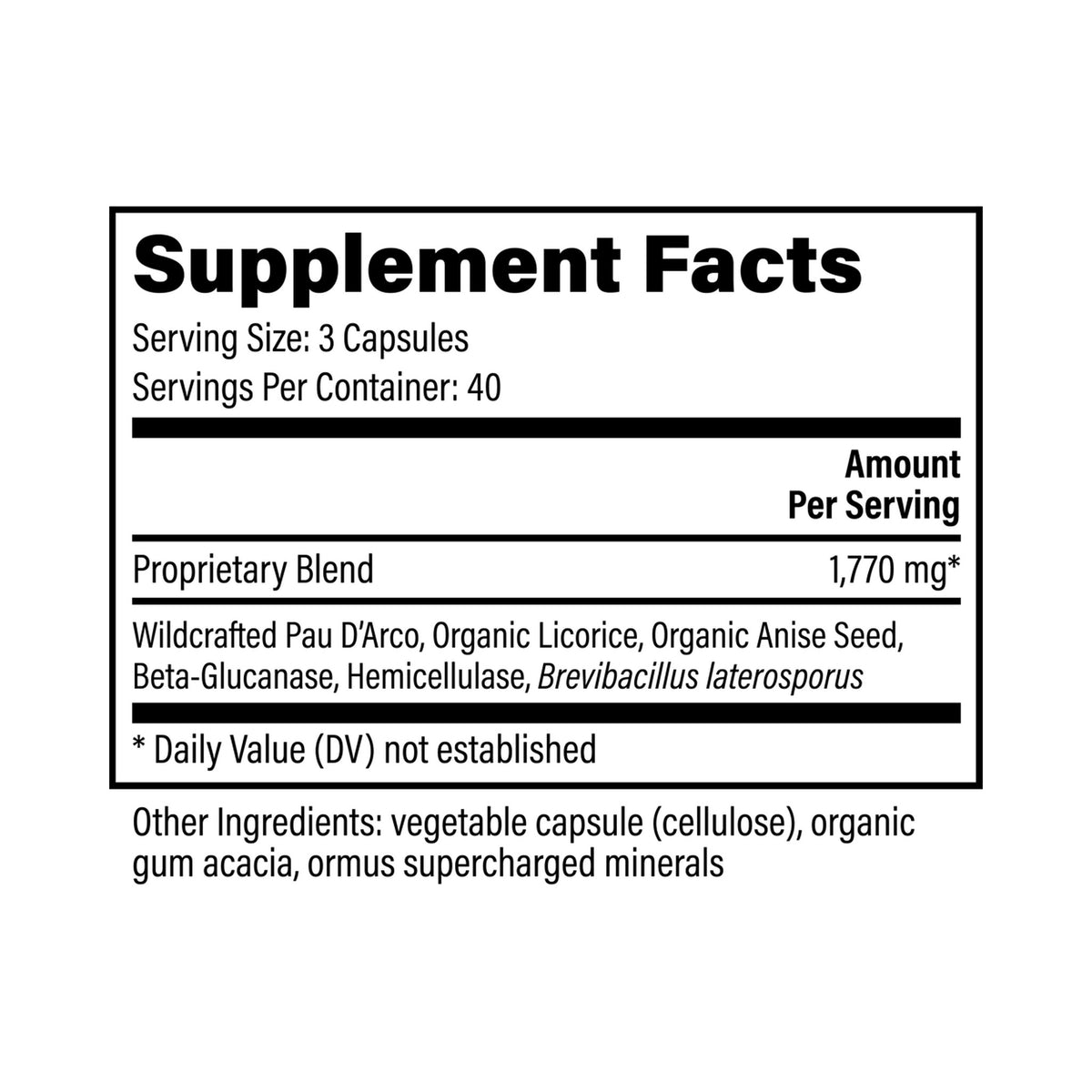 Candida Balance 120 hylki – innihaldslýsing