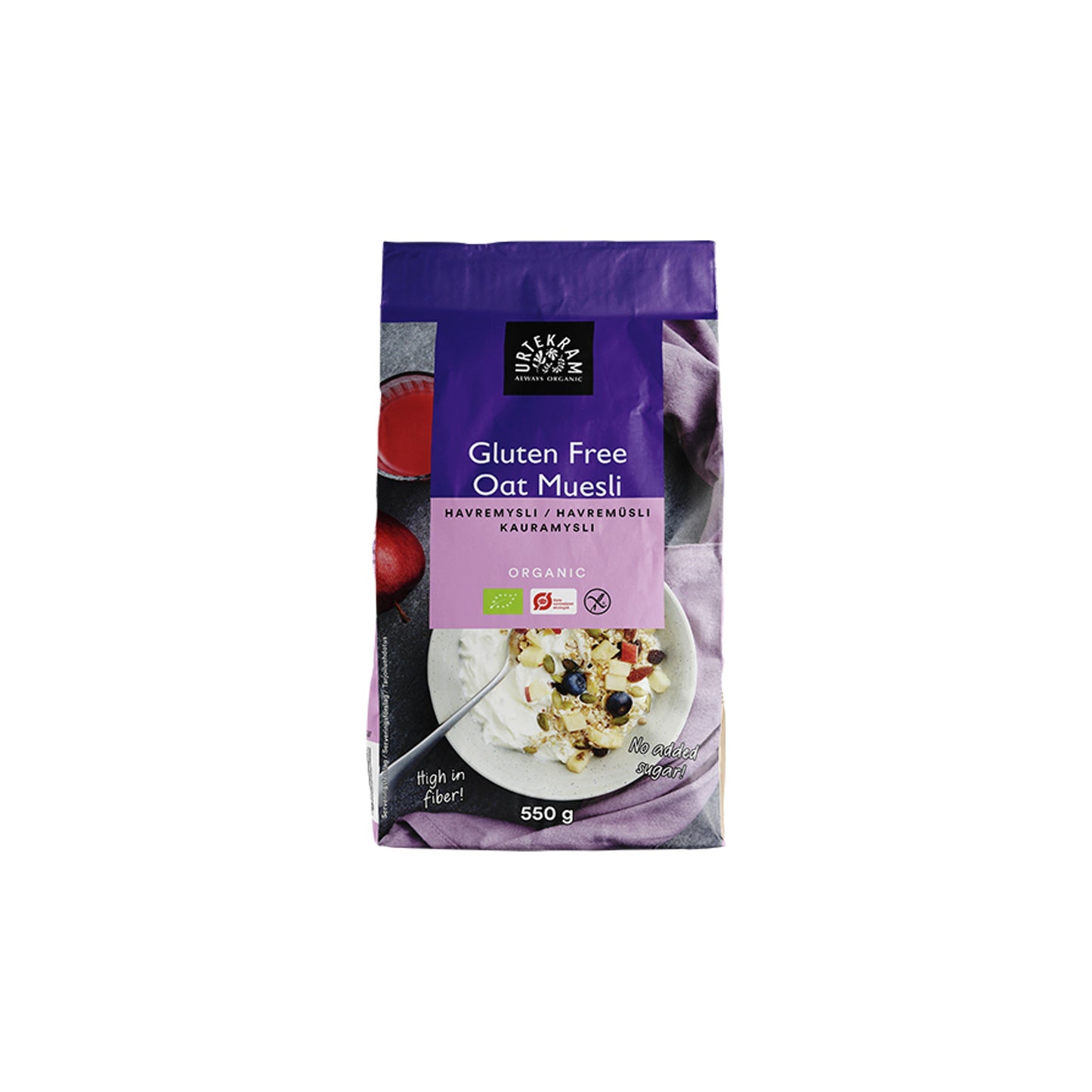 Urtekram lífrænt glútenlaust haframúslí, 550 g pakki