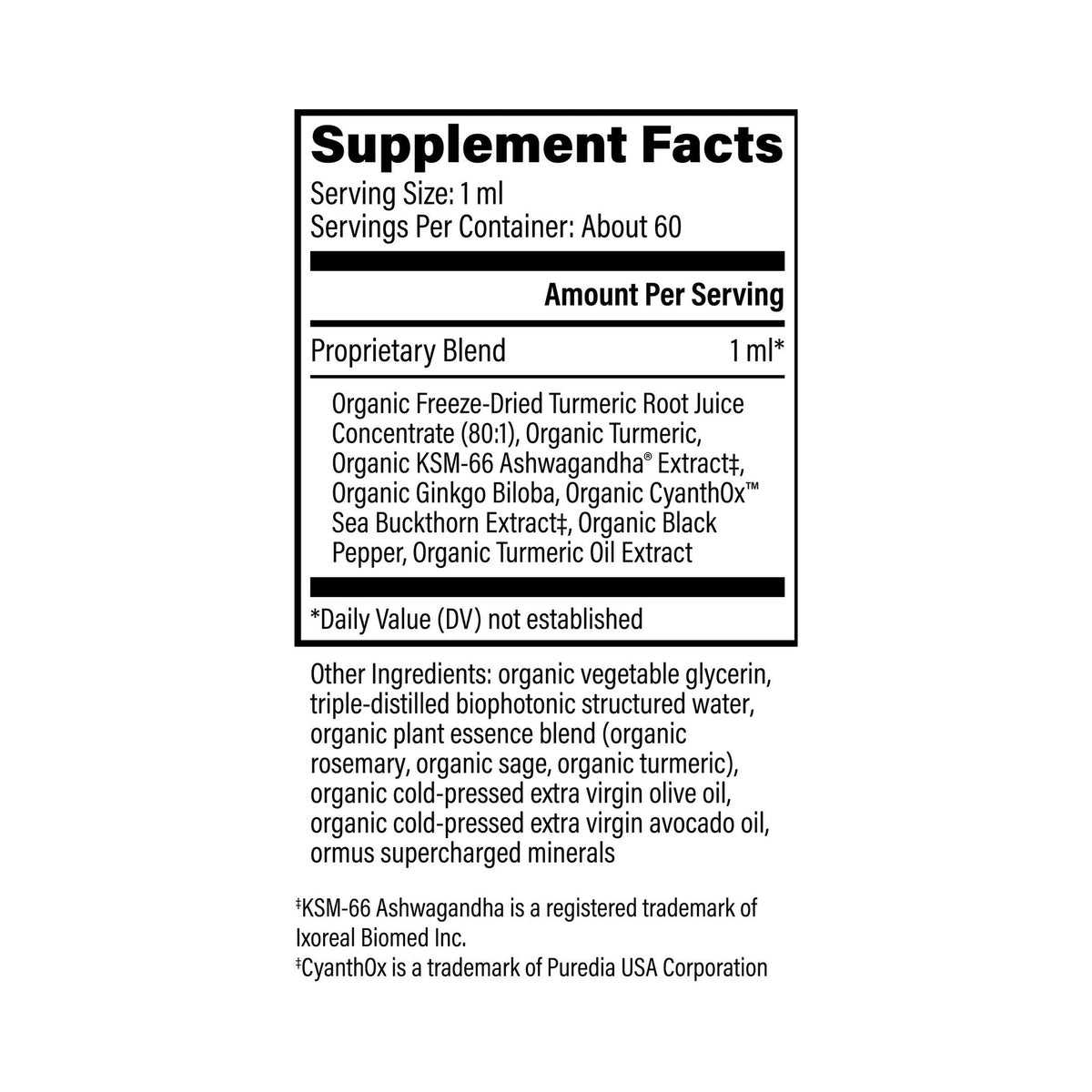 Brain Health 59ml – innihaldslýsing