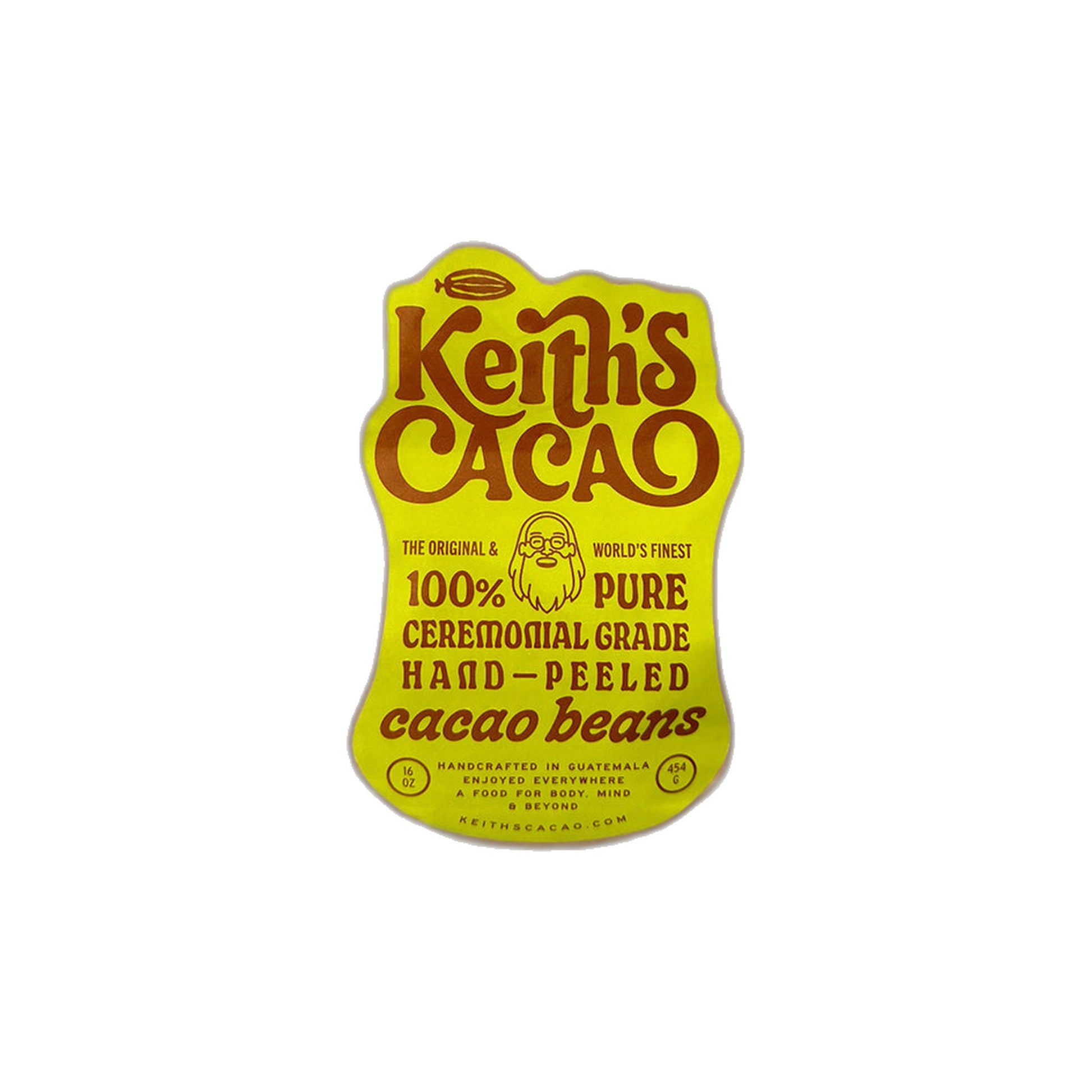 Kakóbaunir frá Keith's Cacao, 454g – handflysjaðar kakóbaunir í poka