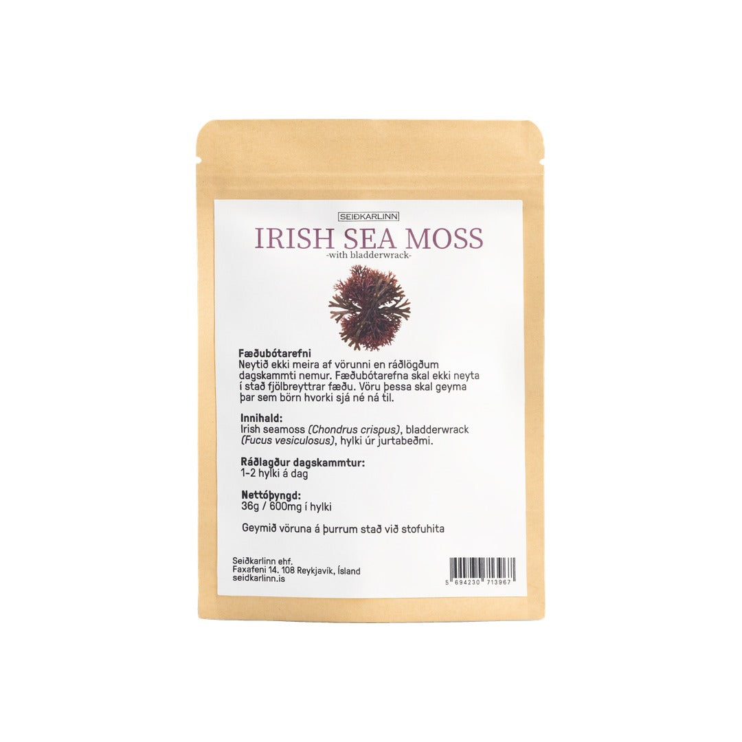 Irish Sea Moss with Bladderwrack 60 hylki - bakhlið