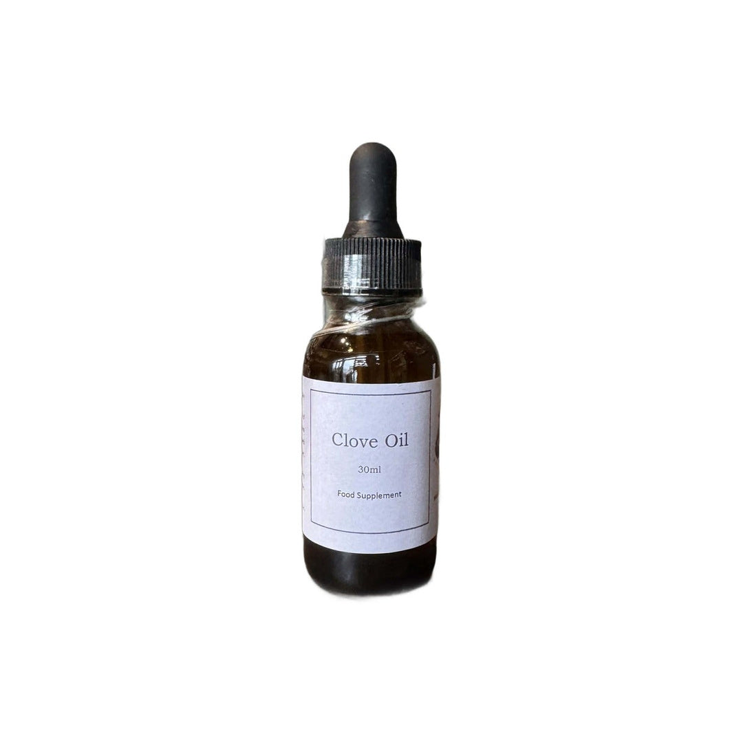 Clove Oil 30ml frá Seiðkarlinum – negulolía í brúnu glerflösku með dropateljara