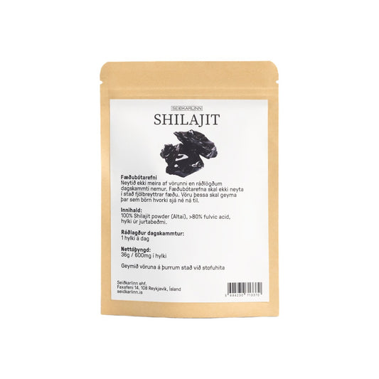 Shilajit 60 hylki - bakhlið
