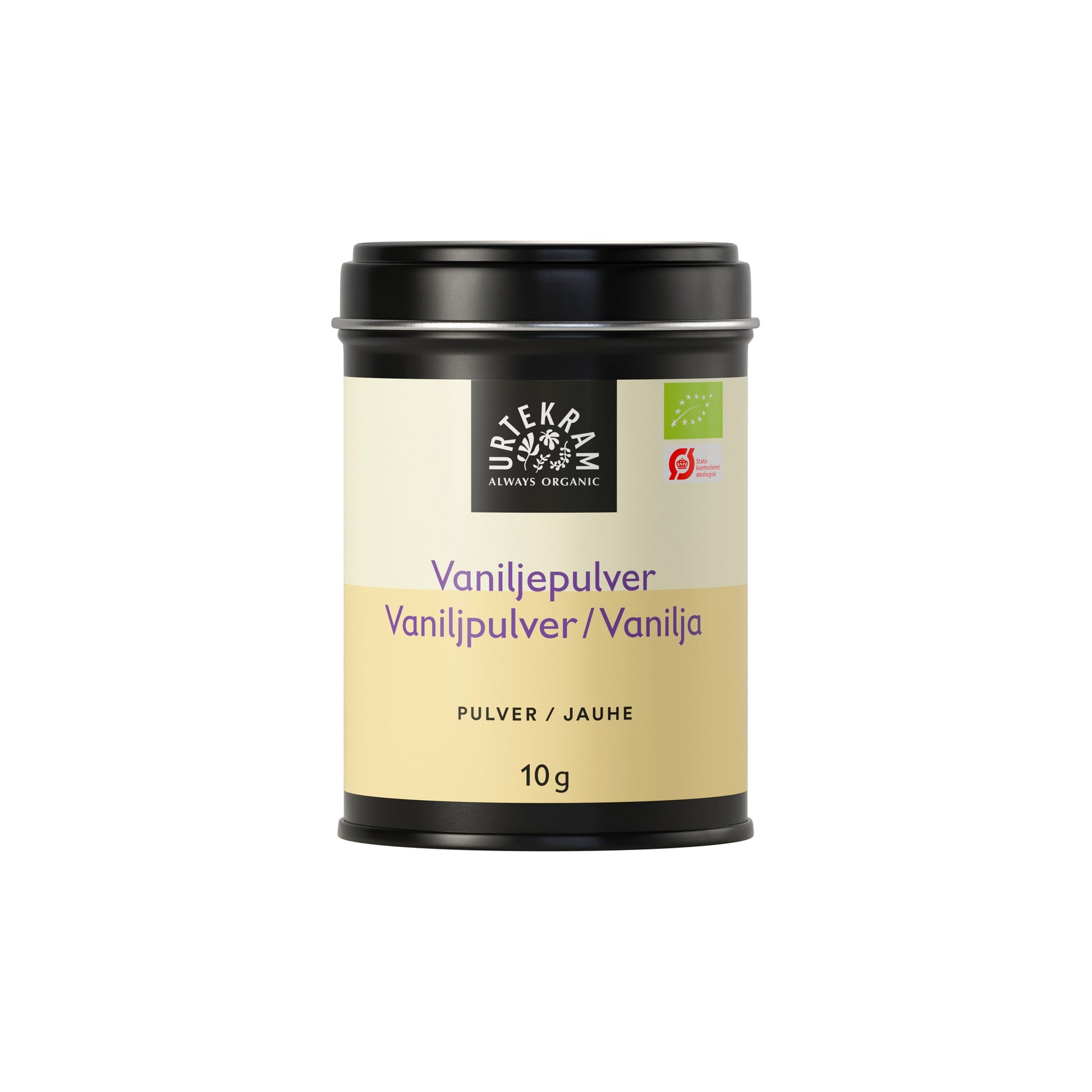 Urtekram lífrænt vanilluduft, malaðar vanillustangir, 10 g box